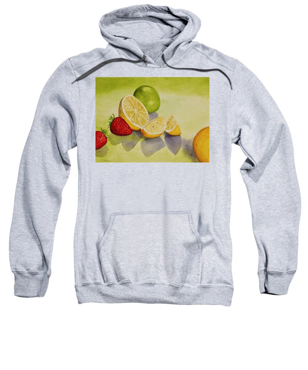 Kim Mcclinton Sweatshirt featuring the painting Strawberry Lemonade by Kim McClinton