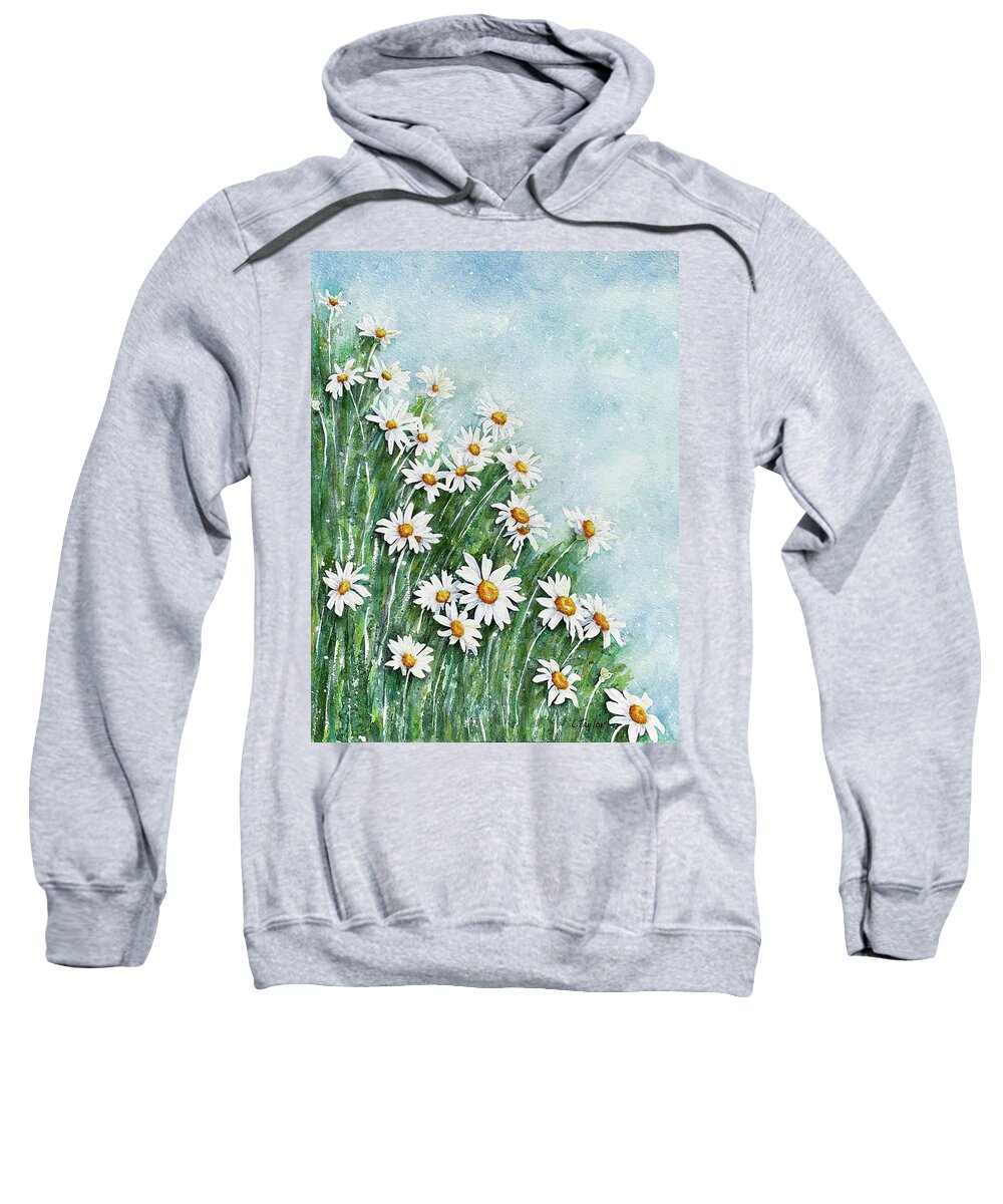 Daisies Sweatshirt featuring the painting Summer Breeze by Lori Taylor