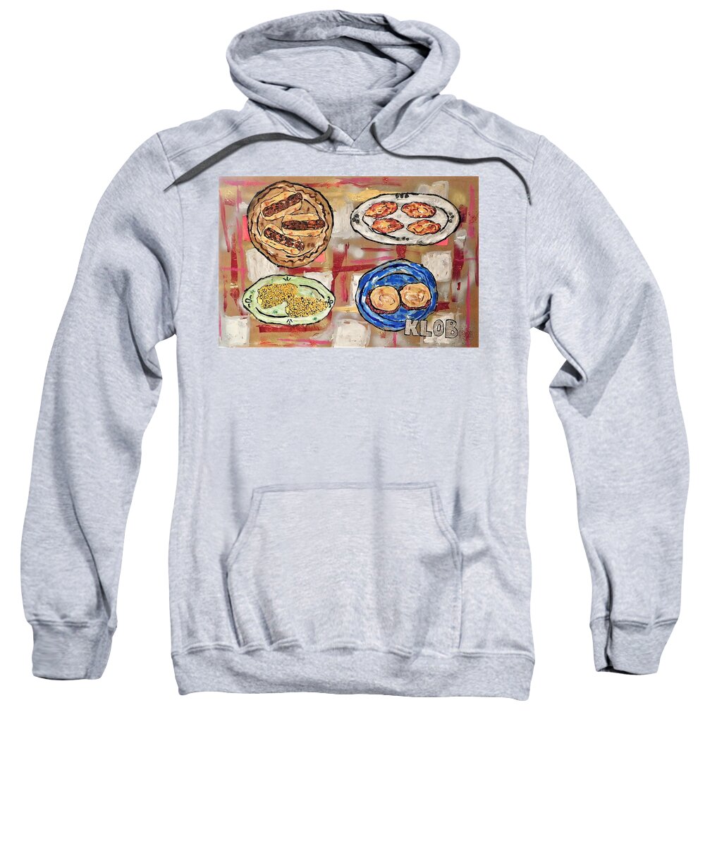 Summer Sweatshirt featuring the mixed media Summer Suburban BBQ Table by Kevin OBrien