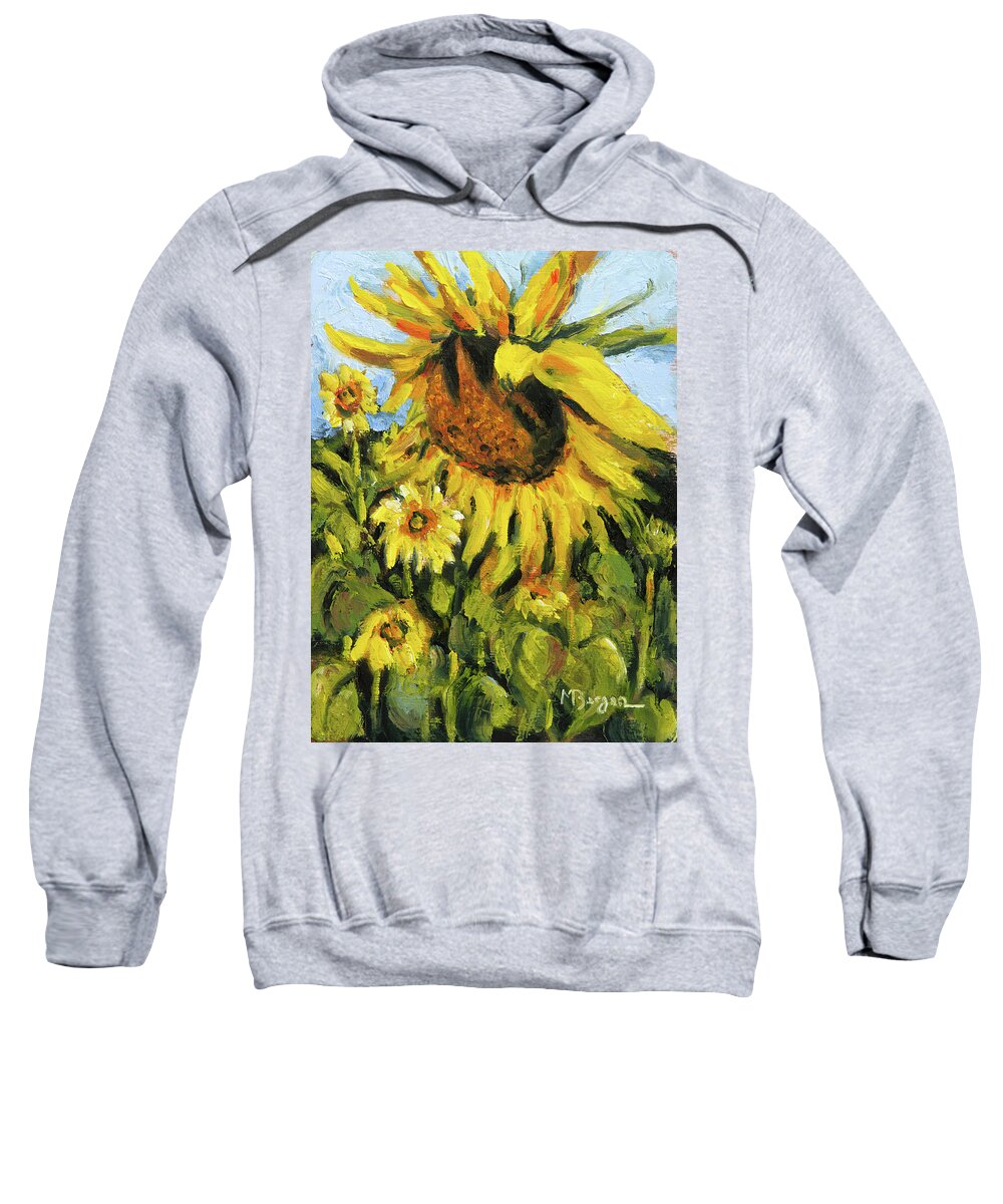 Landscape Sweatshirt featuring the painting Sunflower by Mike Bergen