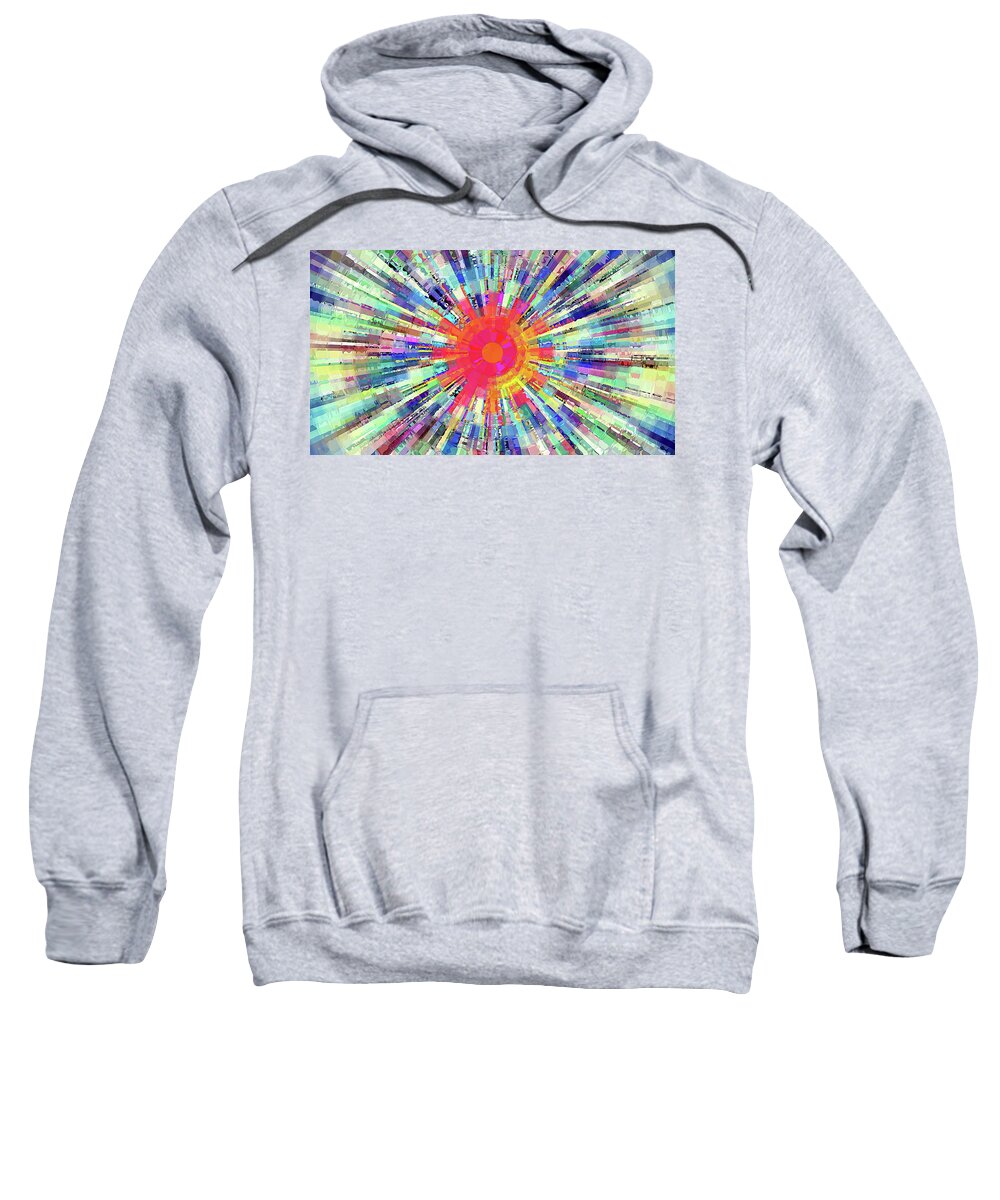 Sun Sweatshirt featuring the digital art Sunplosion Crystals by David Manlove