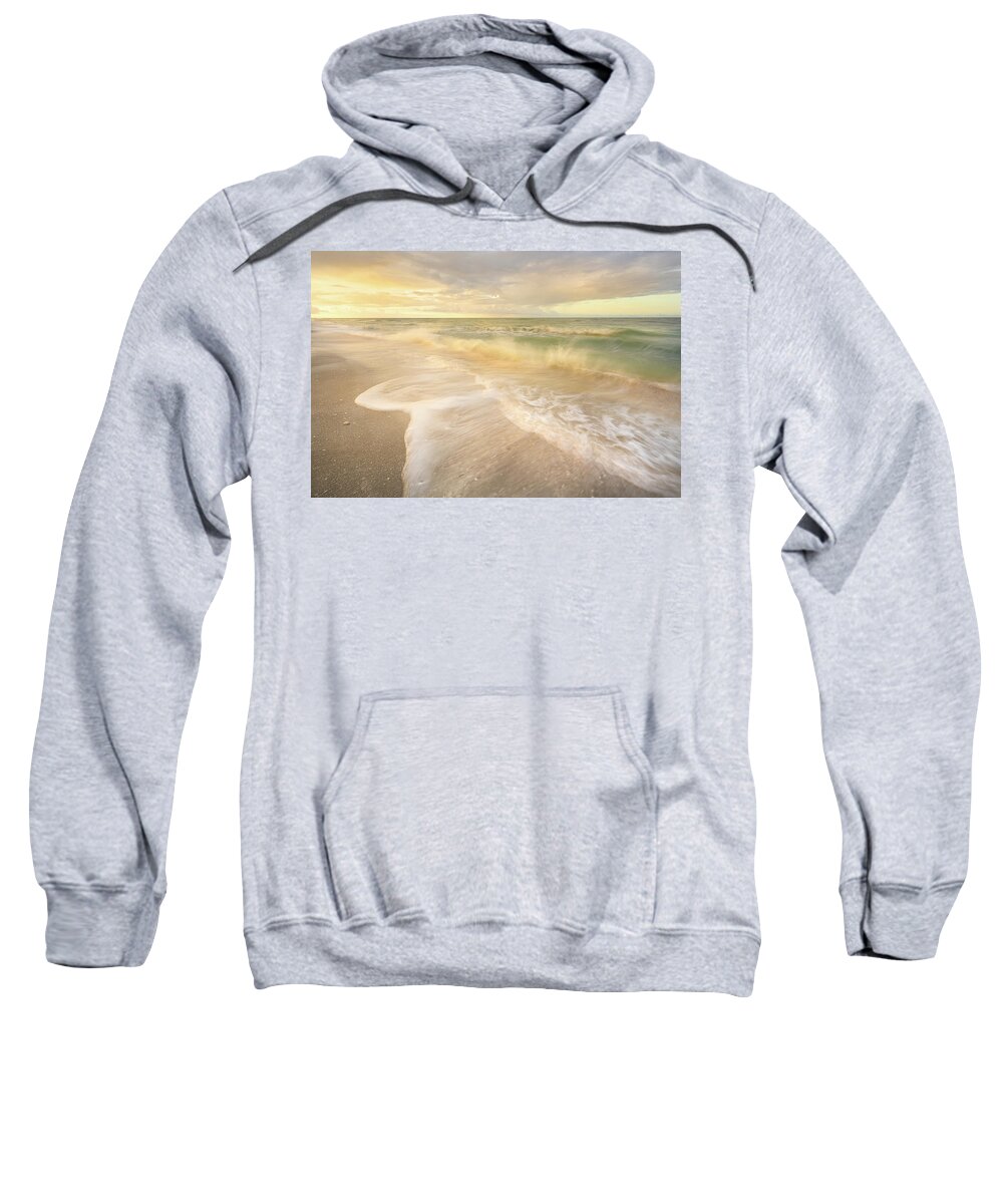 Sanibel Island Sweatshirt featuring the photograph Sunrise And Waves On Sanibel Island by Jordan Hill