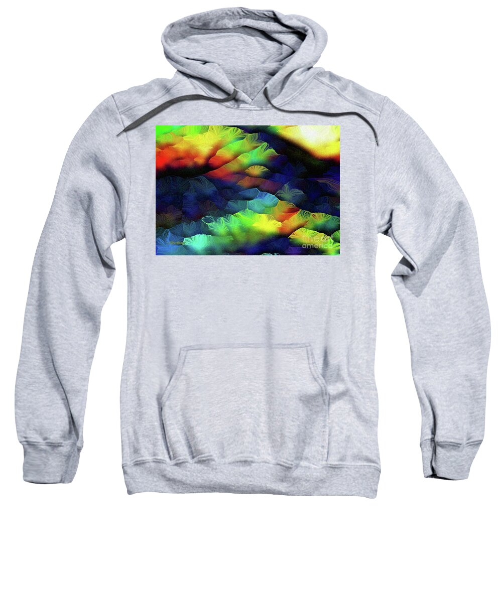 Abstract Landscape Sweatshirt featuring the painting Sunrise in the Valley of Compassion by Aberjhani