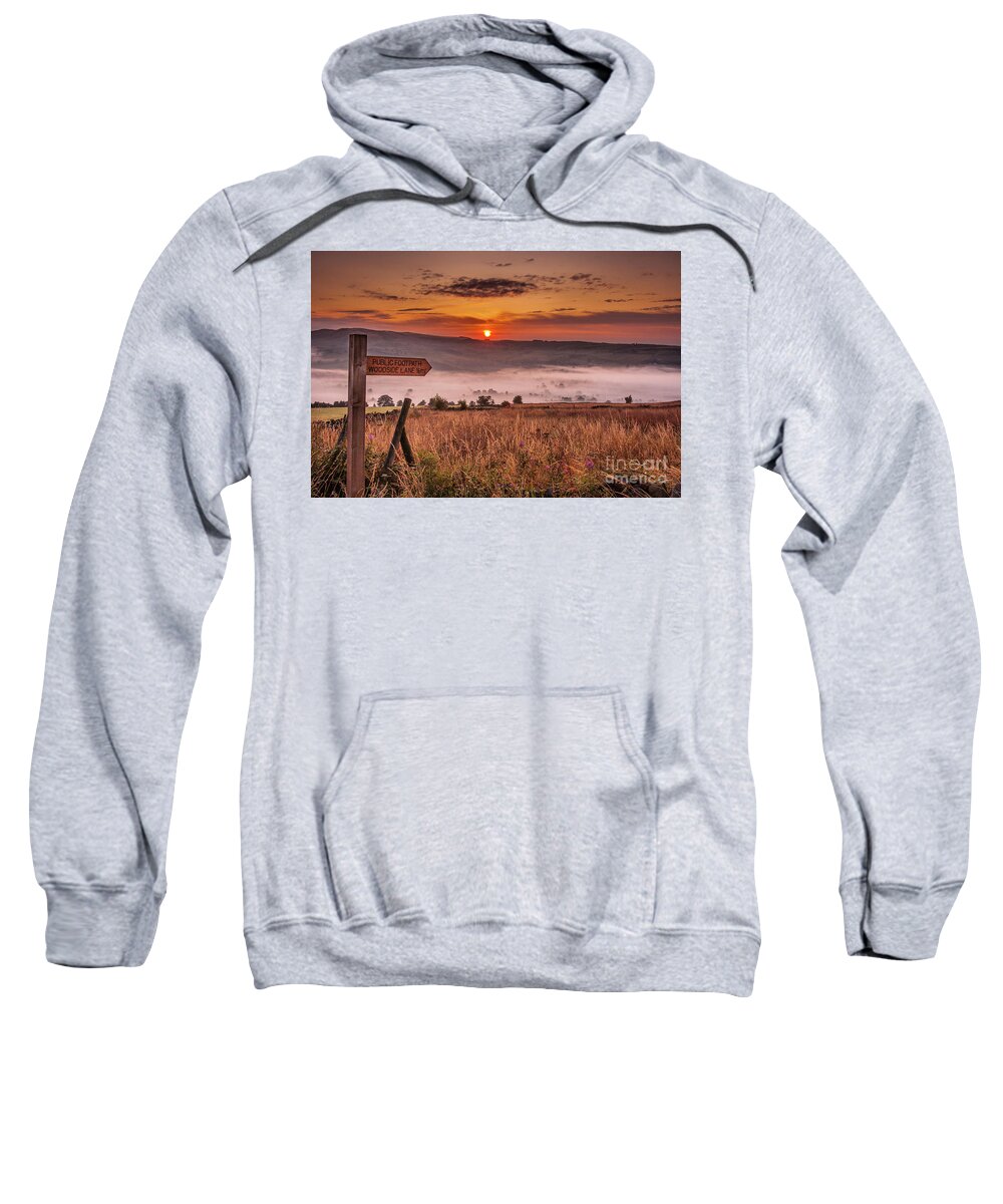 Sunrise Sweatshirt featuring the photograph Sunrise Over The Aire Valley, Cononley by Tom Holmes Photography