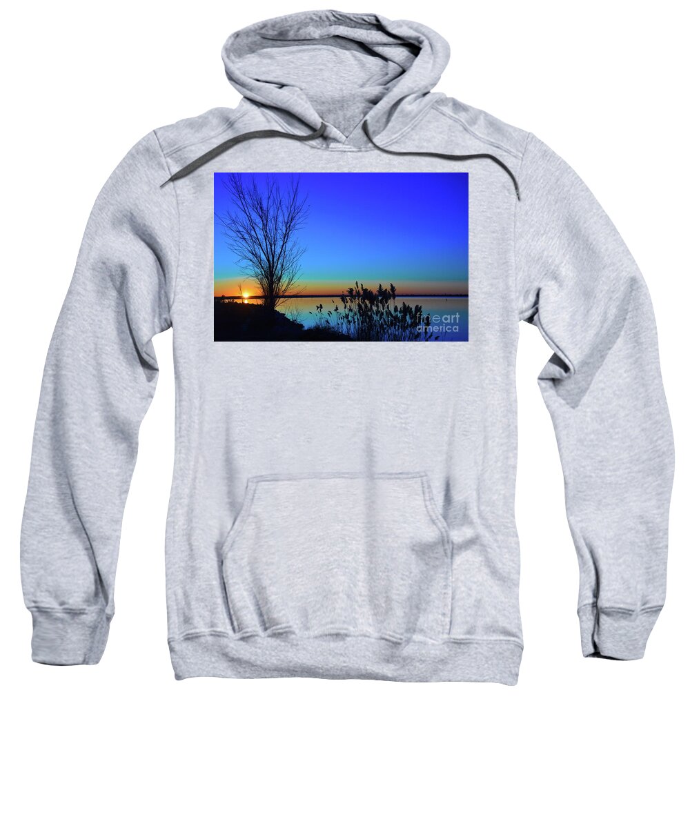 Blue Sweatshirt featuring the photograph Sunrise Silhouette by Diana Mary Sharpton