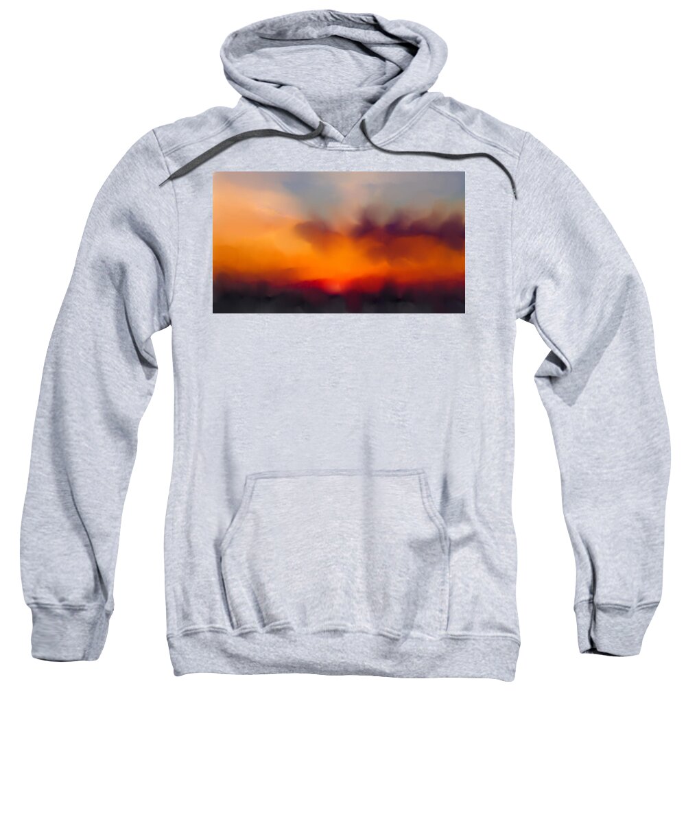 Sunset Sweatshirt featuring the mixed media Sunset abstract by Faa shie