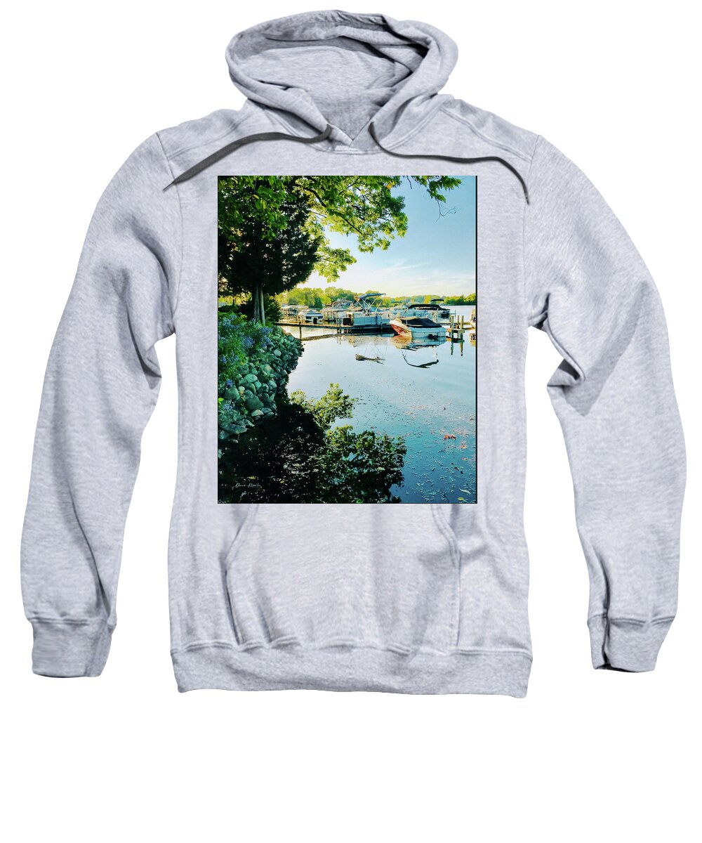 Lake Life Sweatshirt featuring the photograph Sunset in Blue by Donna Martin