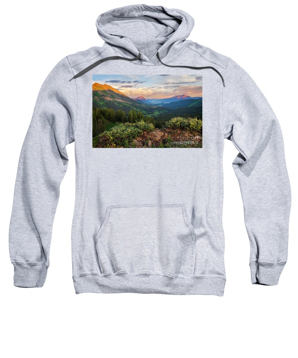 Crested Butte Sweatshirt featuring the photograph Sunset in the Crested Butte Mountains by Ronda Kimbrow