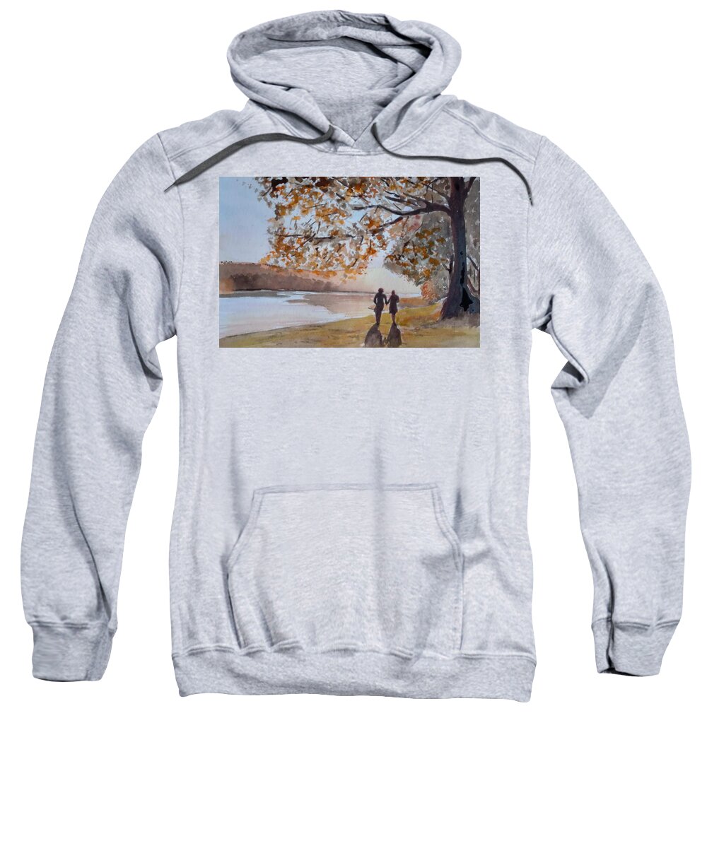 Landscape Sweatshirt featuring the painting Sunset Lovers by Sandie Croft