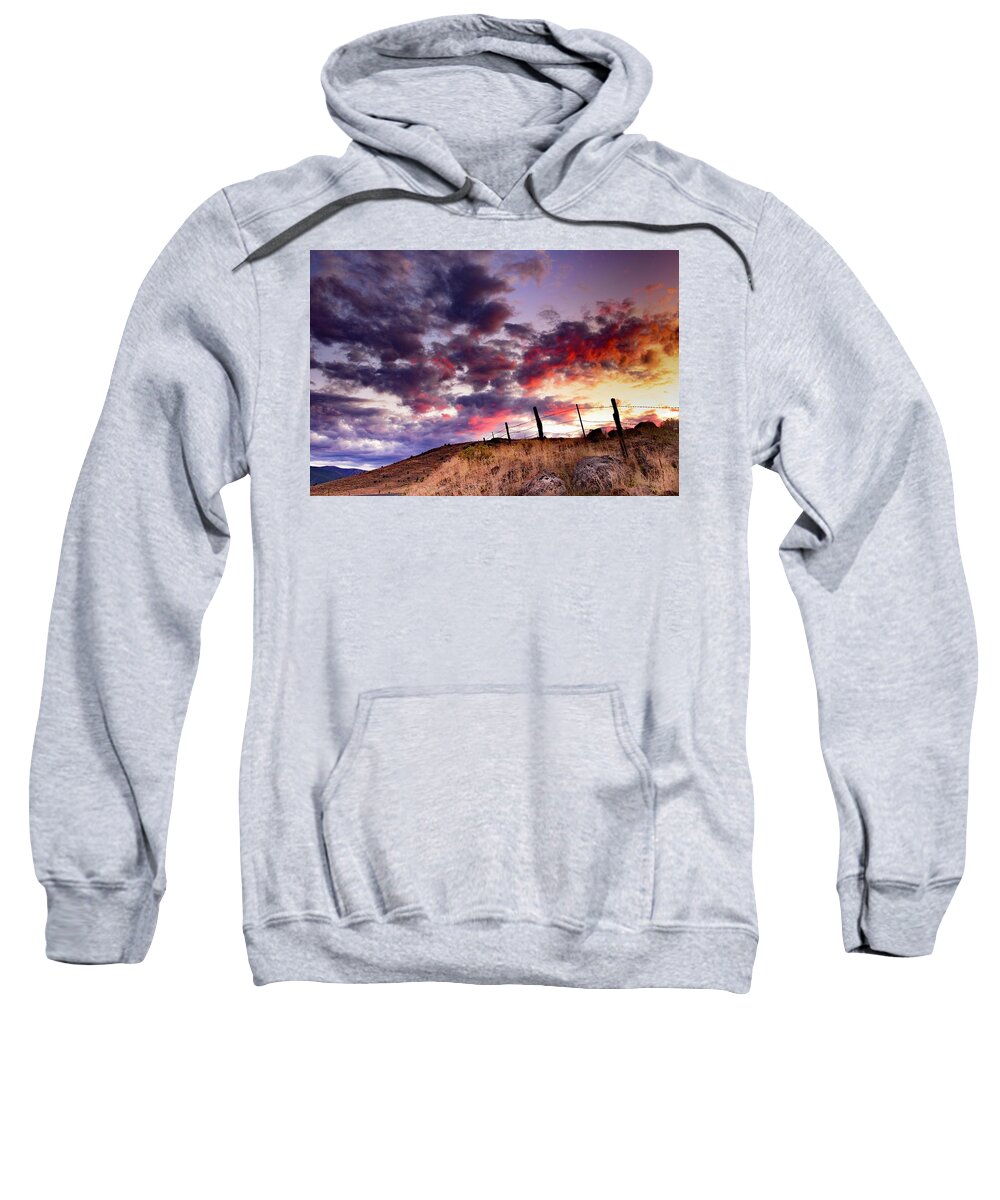 Sunset Sweatshirt featuring the photograph Sunset on the Ranch by Ryan Workman Photography