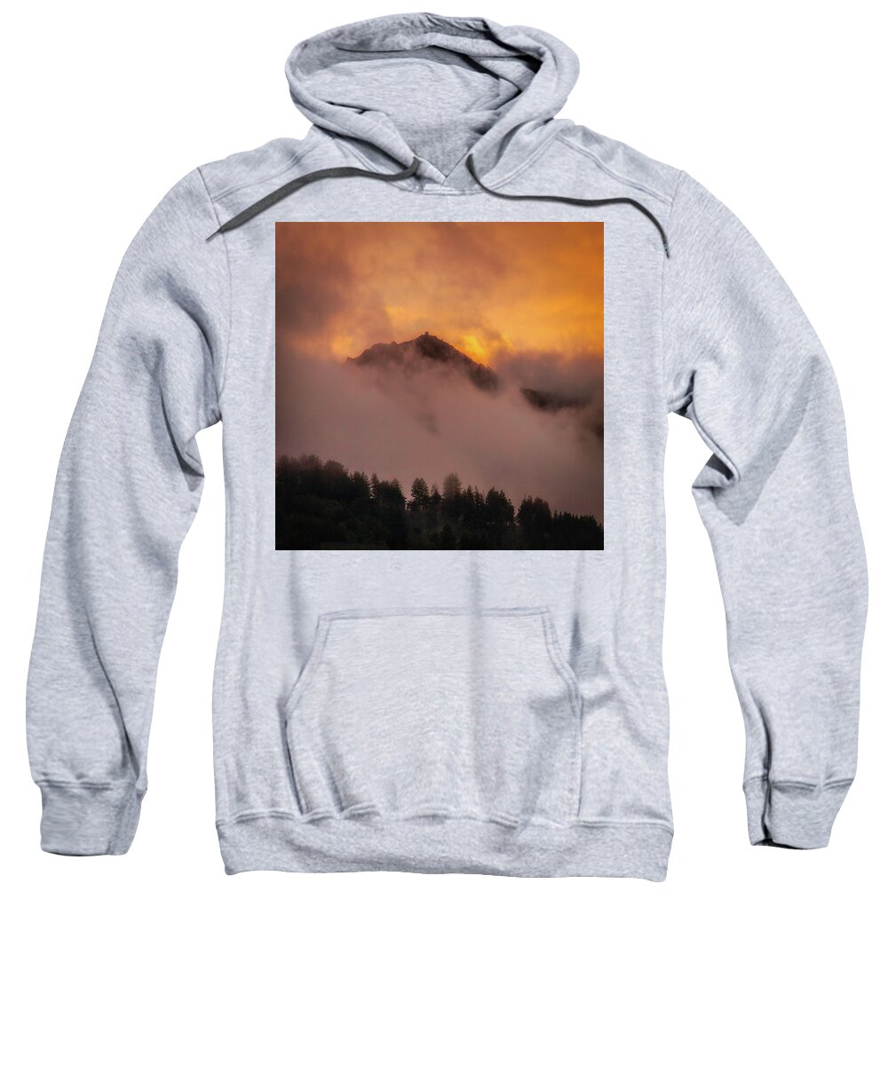 Sunset Sky Sweatshirt featuring the photograph Sunset sky and fog, Mt. Tam by Donald Kinney