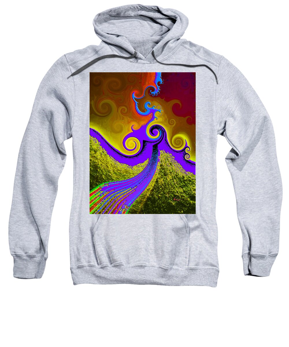 Surfing The Dragon Sweatshirt featuring the digital art Surfing Reality by Carl Hunter