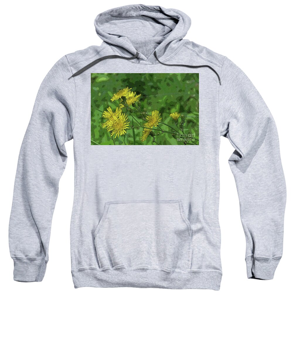 Canada Sweatshirt featuring the digital art Swaying Dandelions by Mary Mikawoz