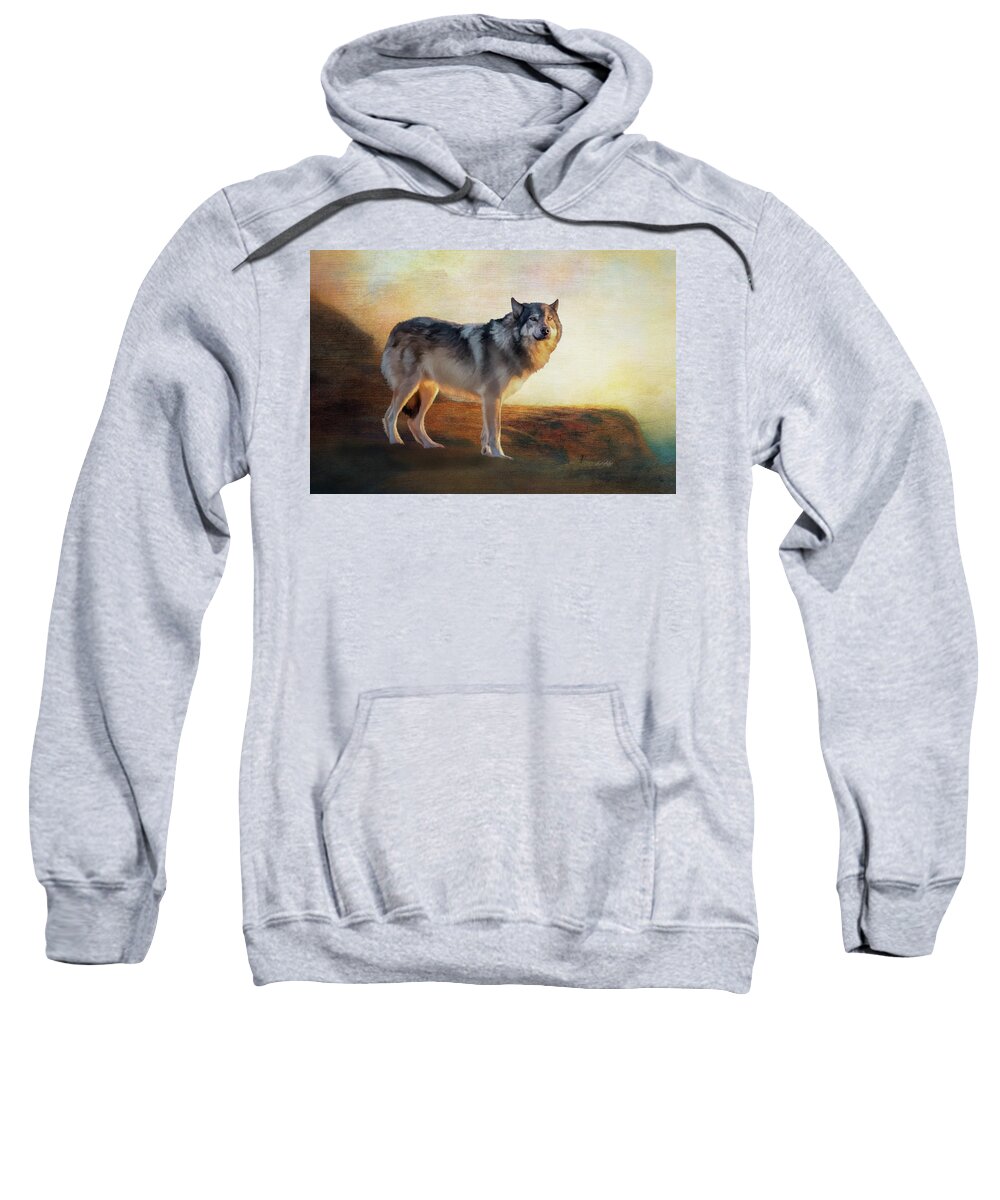 Takaya The Sea Wolf Sweatshirt featuring the painting Takaya The Sea Wolf by Jordan Blackstone