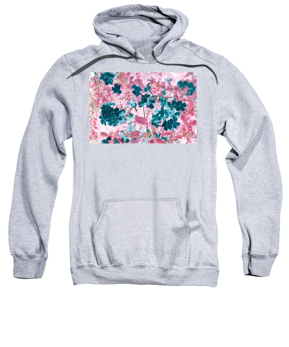 Flower Sweatshirt featuring the photograph Blooms of Teal in Pink by Missy Joy