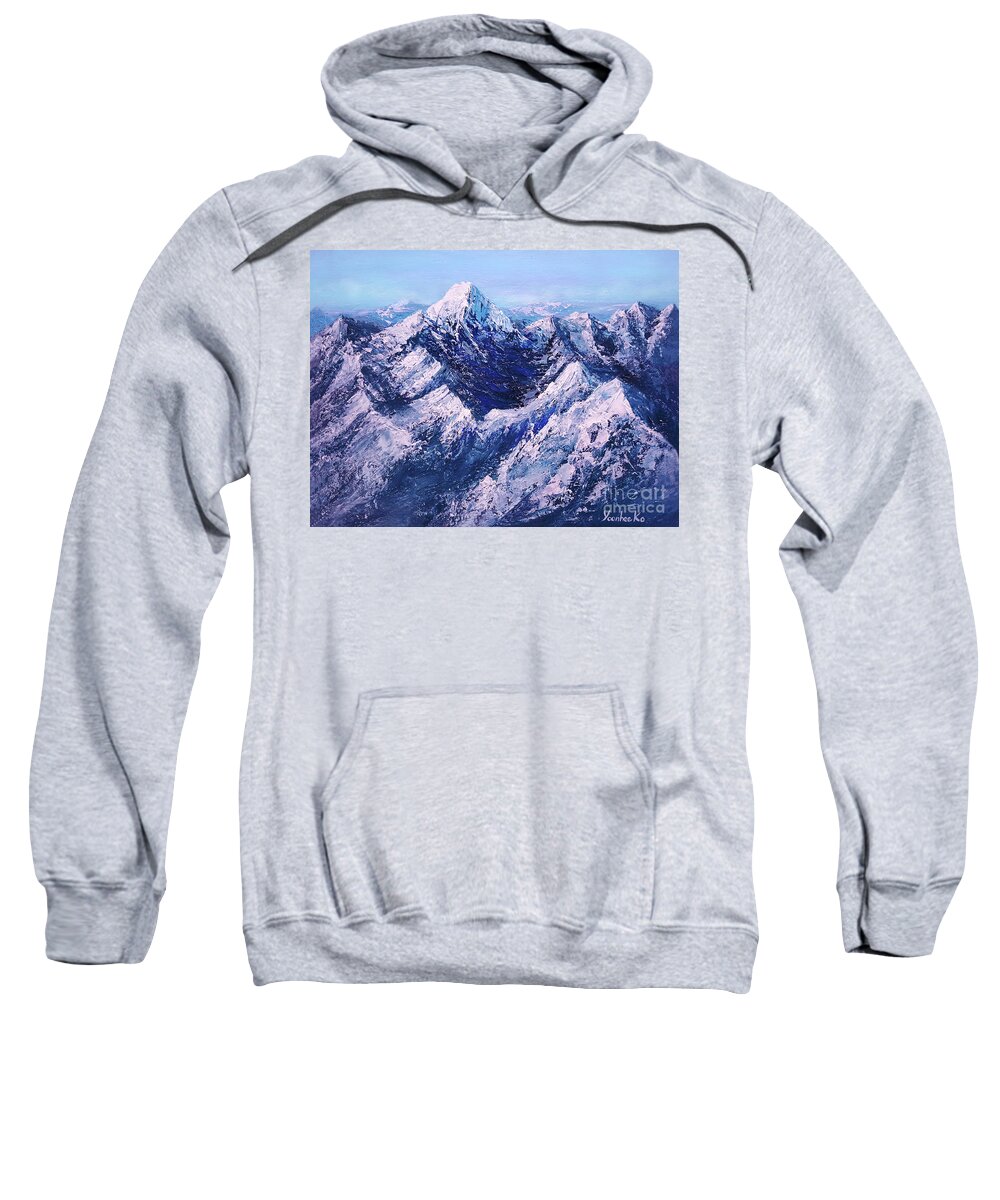 Landscape Sweatshirt featuring the photograph Textured Mountain Painting for Dad by Yoonhee Ko