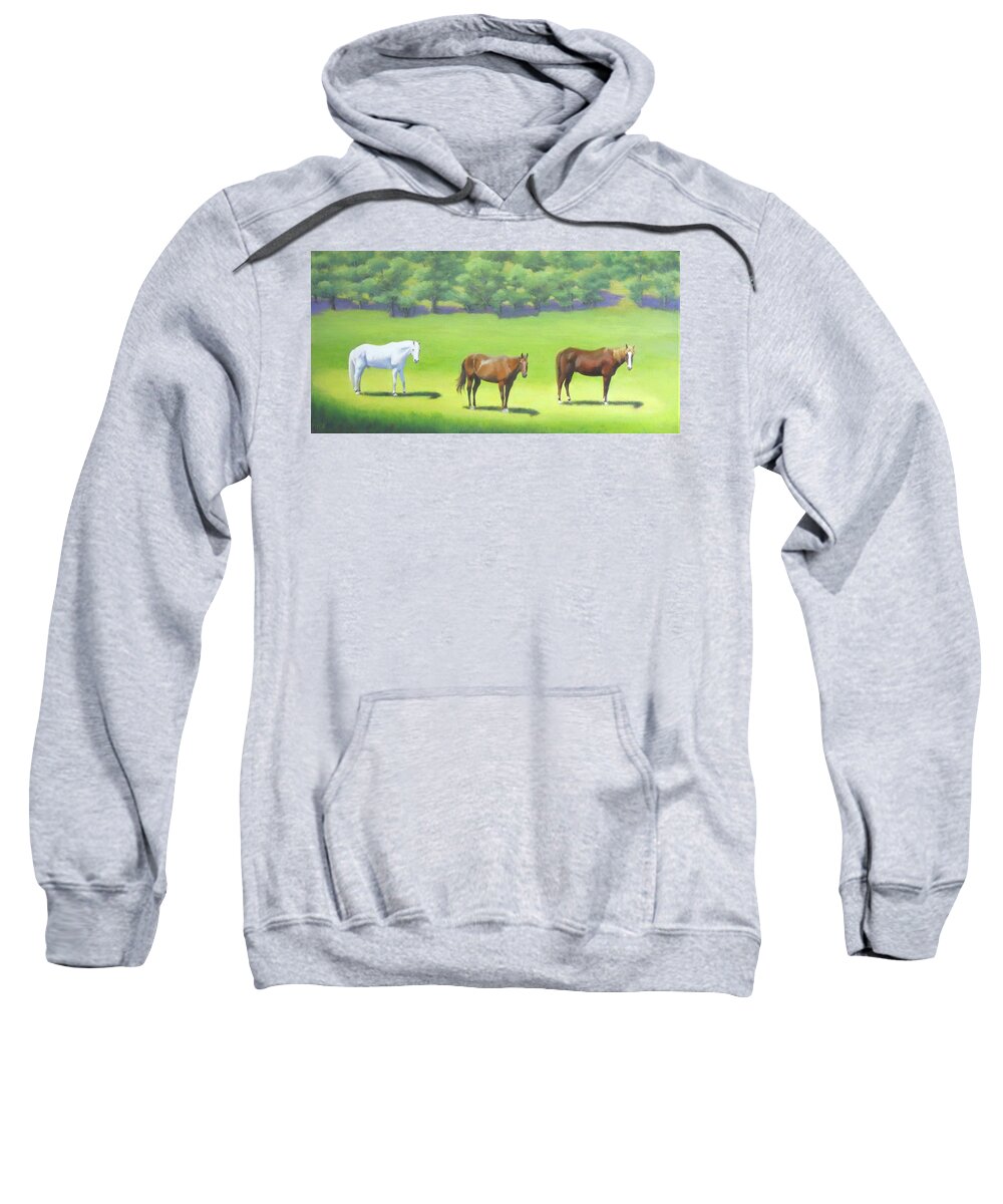Horses Sweatshirt featuring the painting The Beauty Pageant by Phyllis Andrews