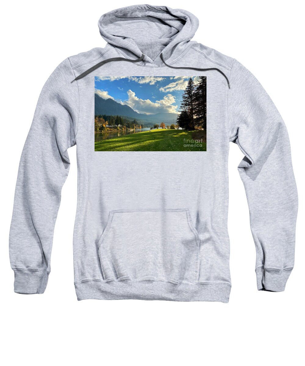 Bridge Of The Gods Sweatshirt featuring the photograph The Bridge of the Gods by Jeanette French