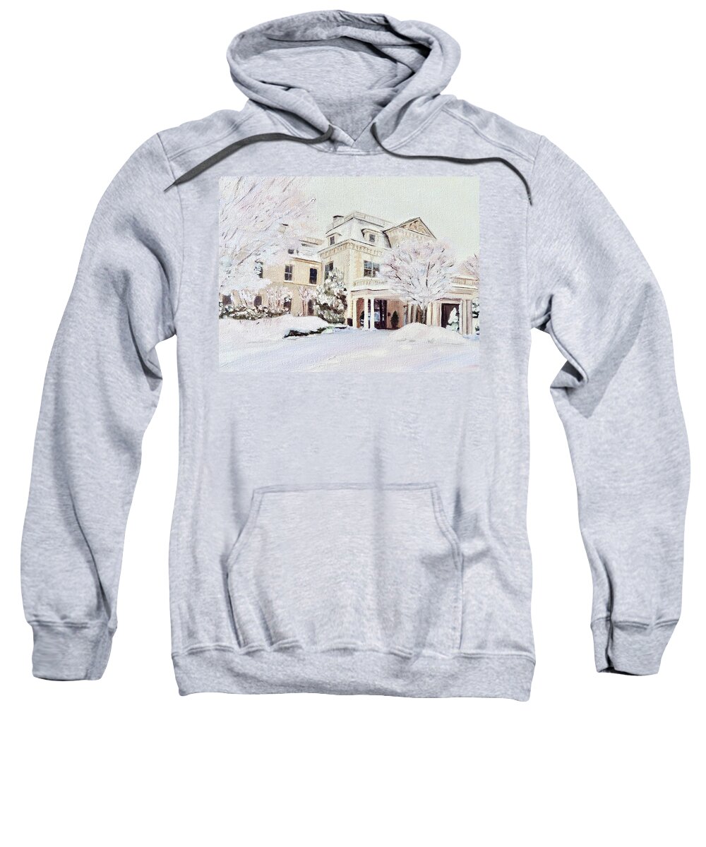 The Chanler Sweatshirt featuring the painting The Chanler Newport Rhode Island RI by Patty Kay Hall