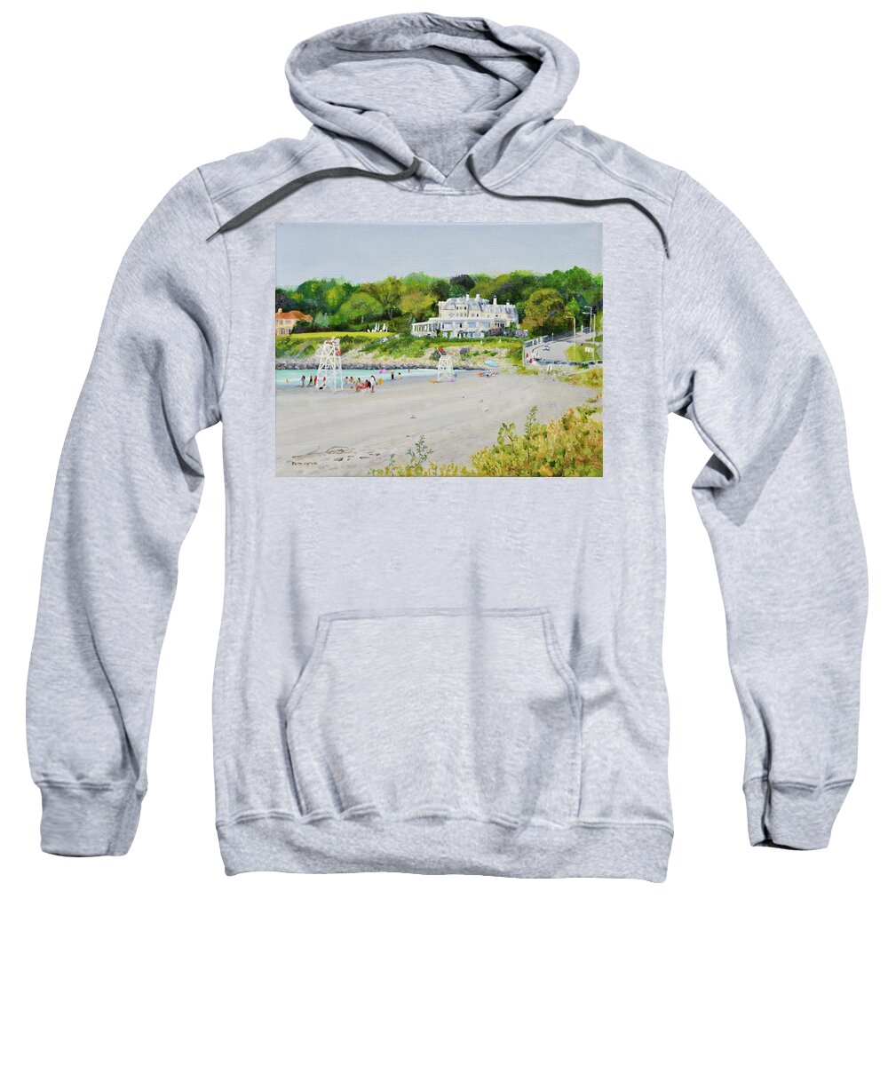 The Chanler Sweatshirt featuring the painting The Chanler Newport RI by Patty Kay Hall