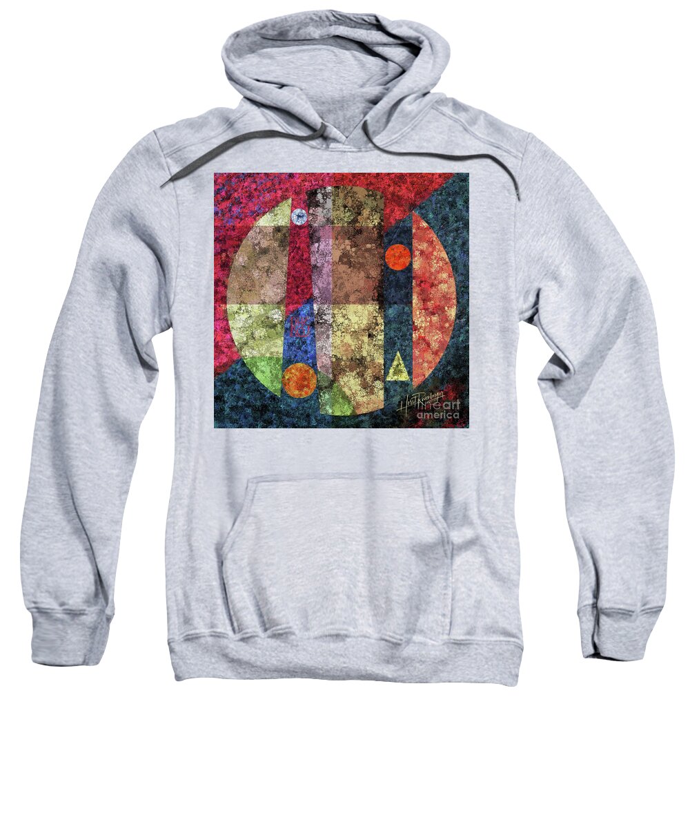 Abstract Sweatshirt featuring the painting The Circle Is Multi Interrupted by Horst Rosenberger