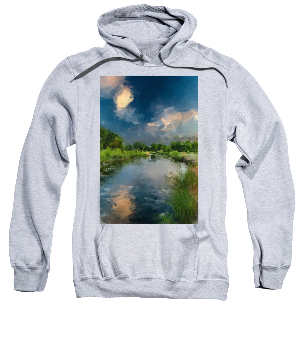Landscape Sweatshirt featuring the painting The Clearing Sky by Gary Arnold