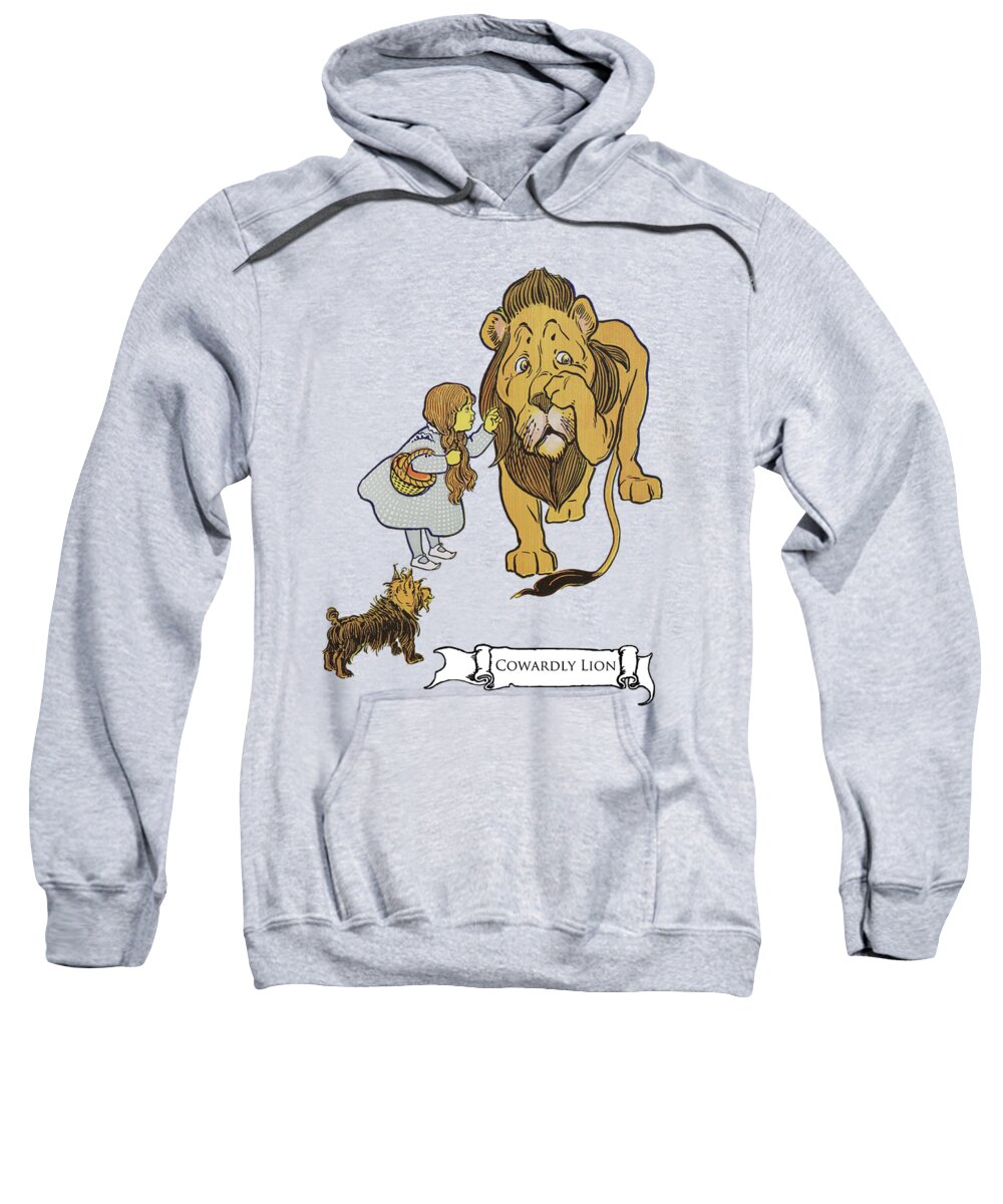 The Wizard Of Oz Sweatshirt featuring the digital art the Cowardly Lion and Dorothyfrom the wizard of oz by Madame Memento