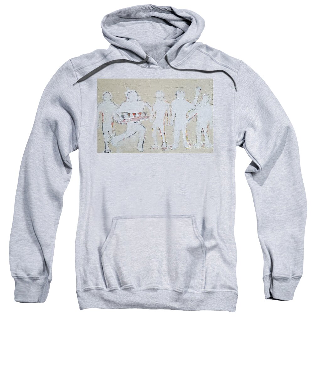 Sweatshirt featuring the painting The Five Martini's, Comin' Up by Mark SanSouci