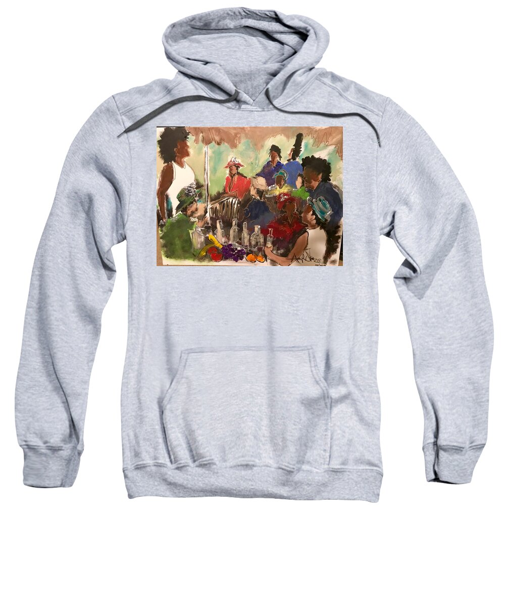  Sweatshirt featuring the painting The Gathering by Angie ONeal