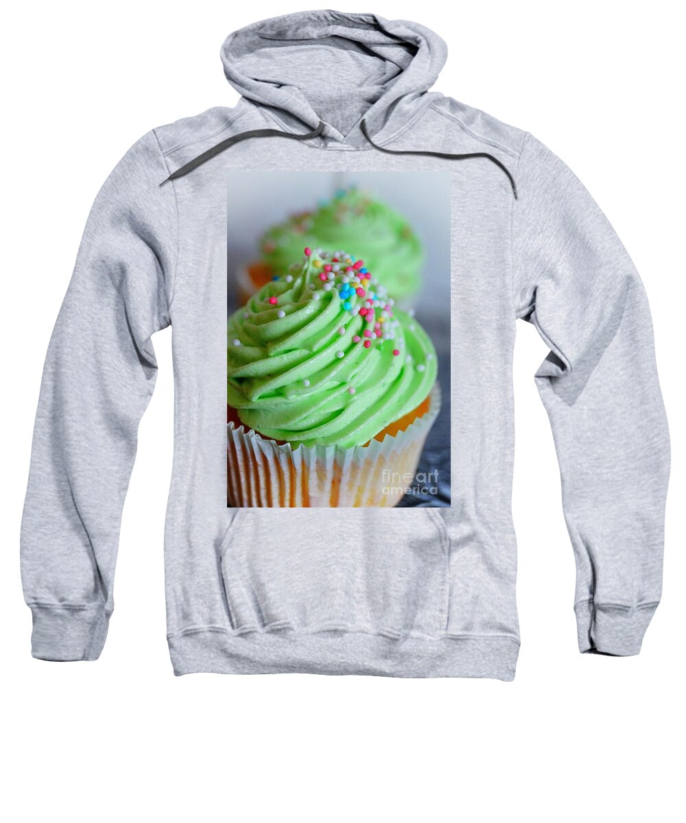 Cupcake Sweatshirt featuring the photograph The Green Cupcake by Claudia Zahnd-Prezioso
