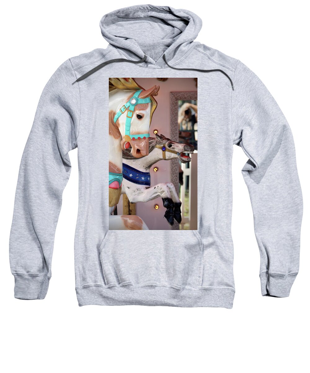 Carousel Sweatshirt featuring the photograph The Last Ride by M Kathleen Warren