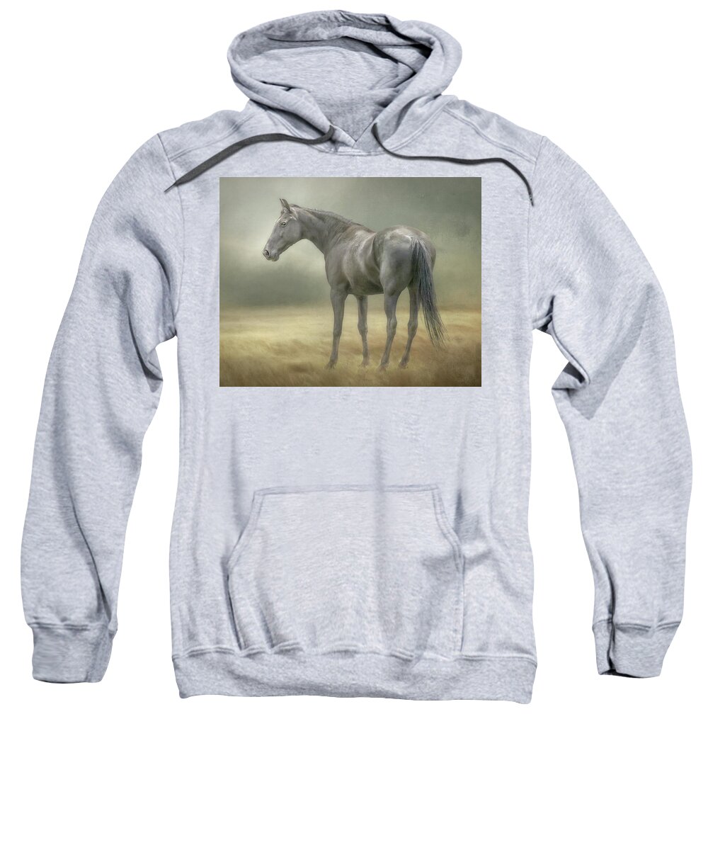 Horse Sweatshirt featuring the digital art The Loner by Steve Kelley