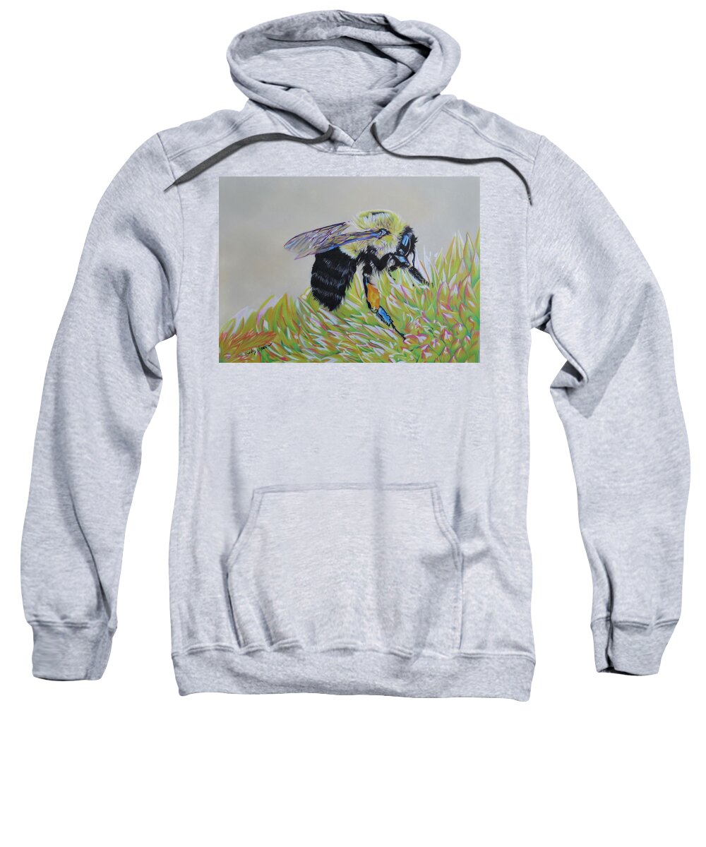 Bee Sweatshirt featuring the drawing The Look and Feel by Kelly Speros