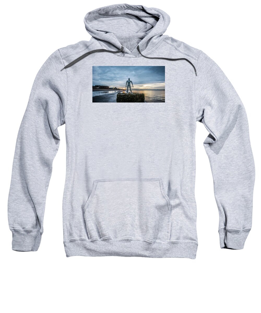 Beach Sweatshirt featuring the photograph The Man on the Beach by Max Blinkhorn