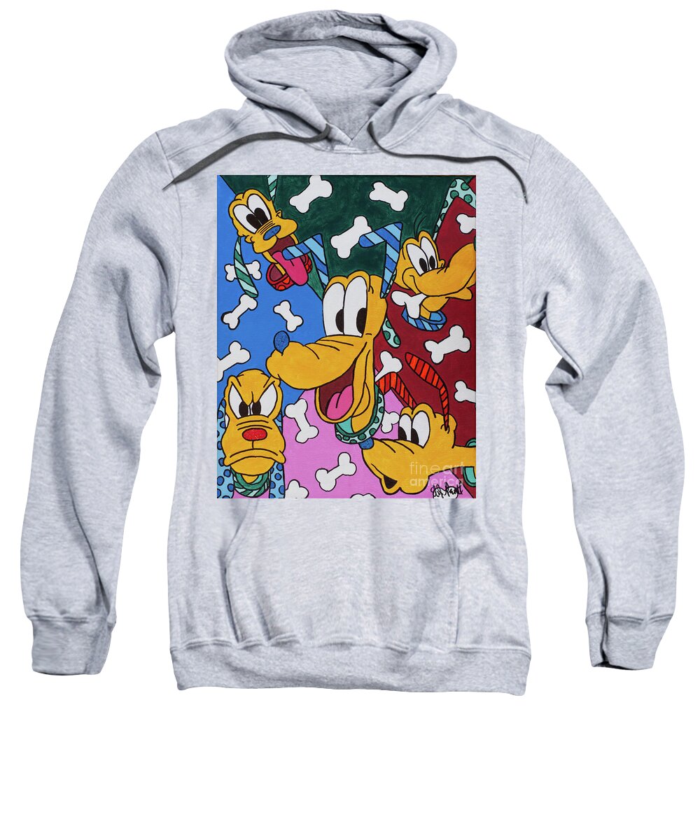 Elena Pratt Sweatshirt featuring the painting The Many Faces of Mouse's Best Friend by Elena Pratt