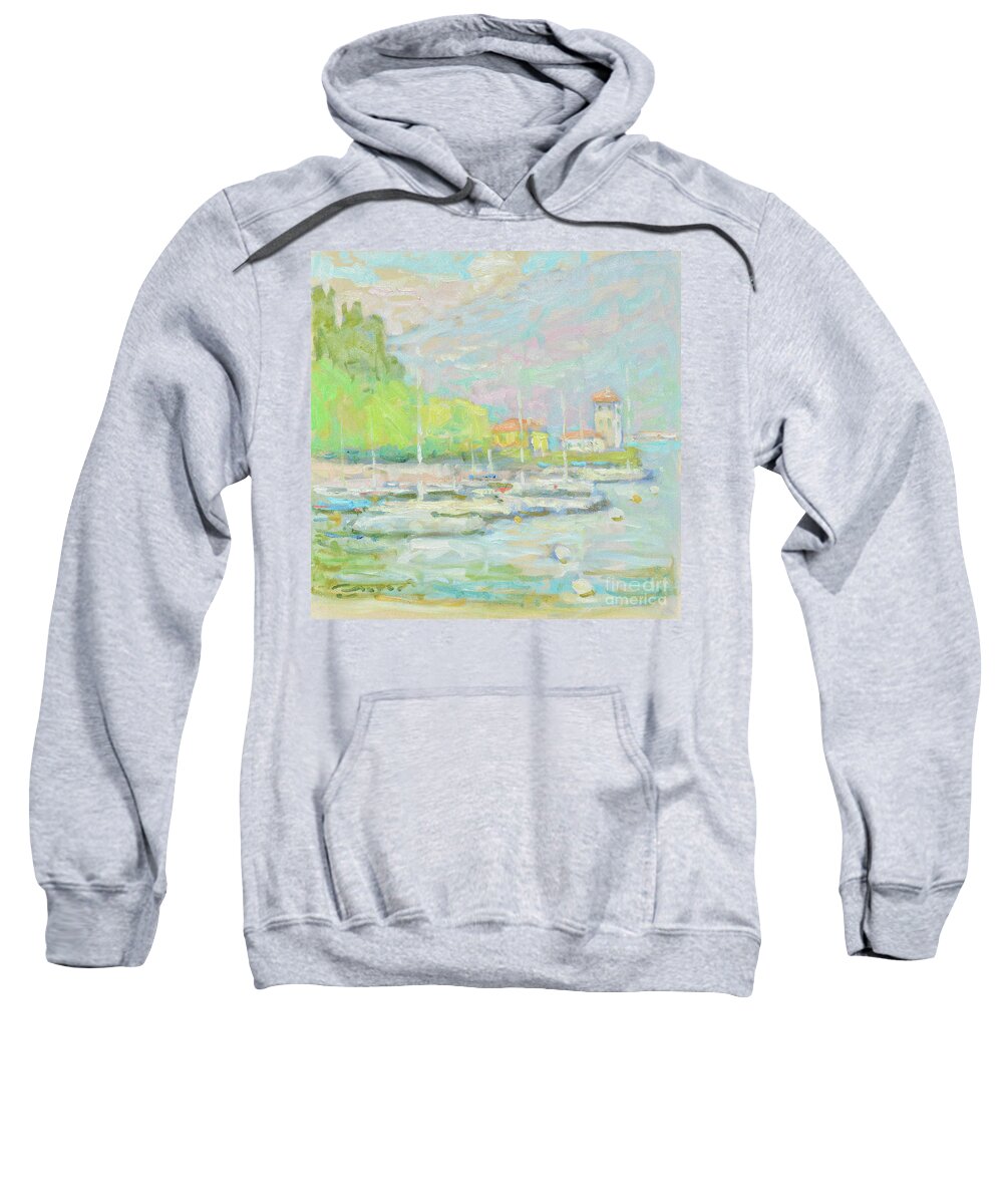Fresia Sweatshirt featuring the painting The Moving Parts of Color by Jerry Fresia