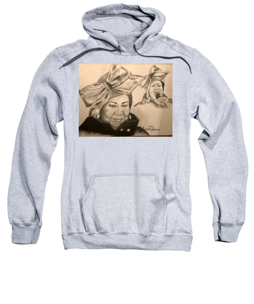  Sweatshirt featuring the drawing The Queen by Angie ONeal