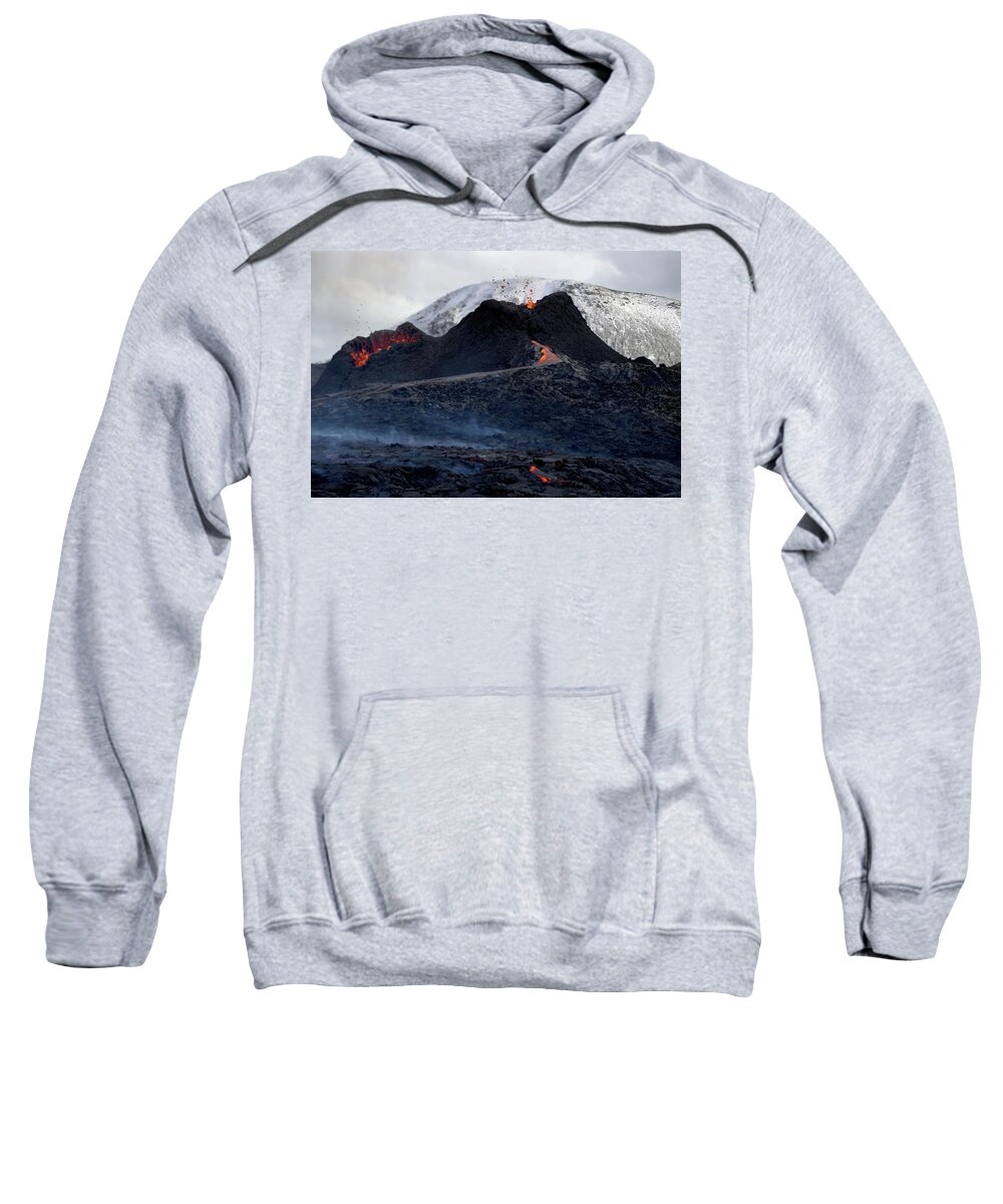 Volcano Sweatshirt featuring the photograph The rivals by Christopher Mathews