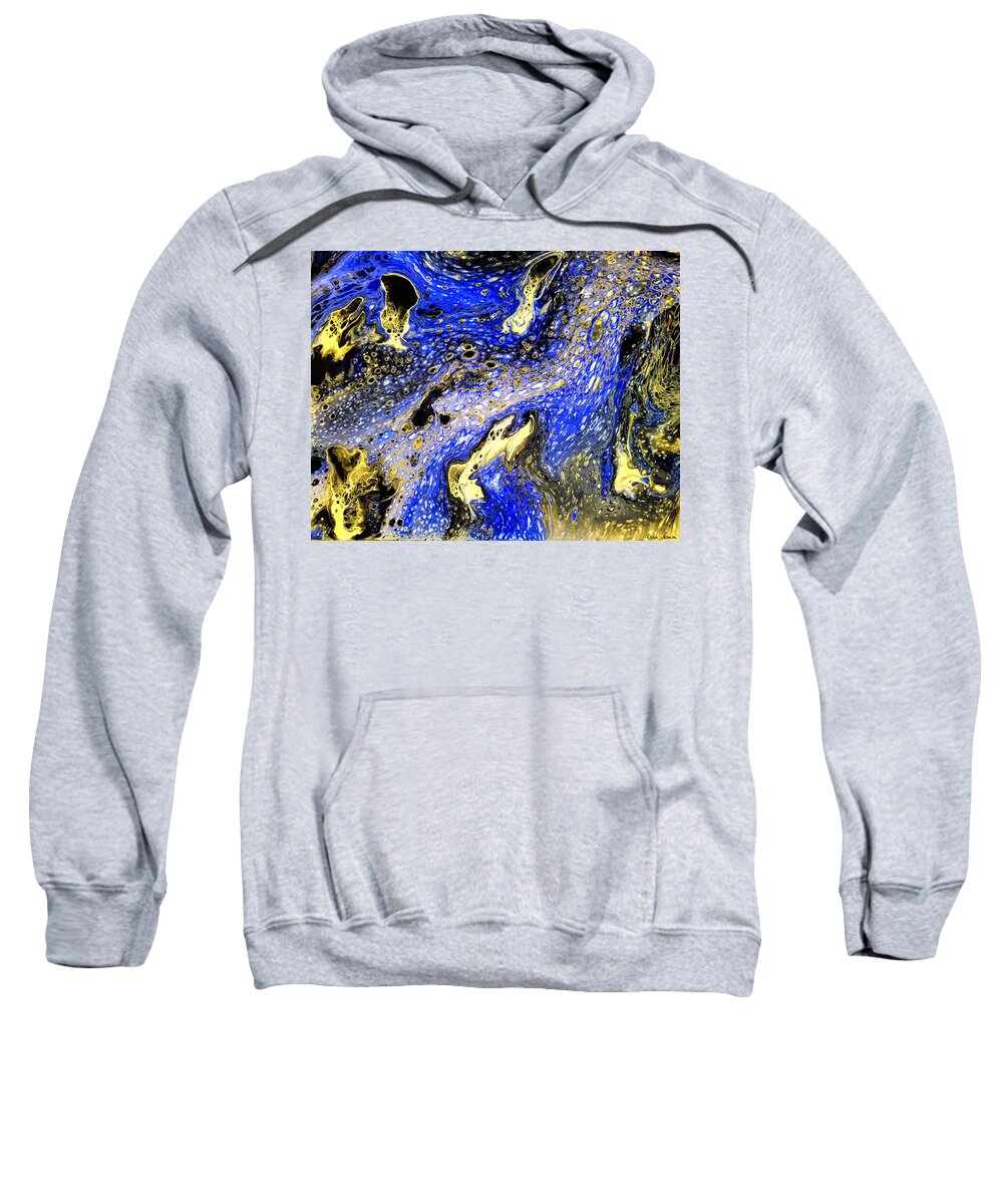  Sweatshirt featuring the painting The River of Night by Rein Nomm