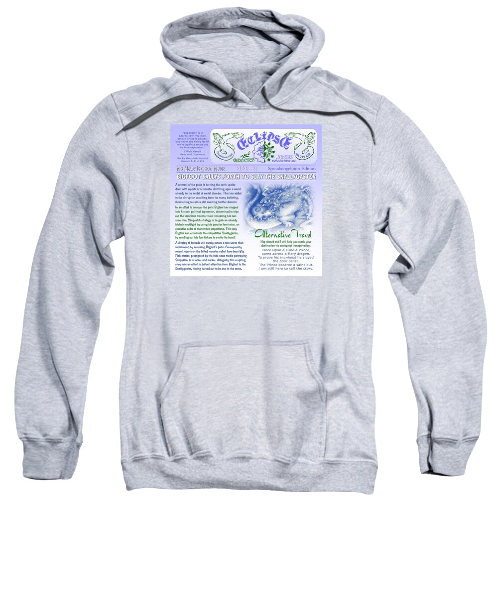 Reporter Art Sweatshirt featuring the mixed media The Snallygaster by Dawn Sperry