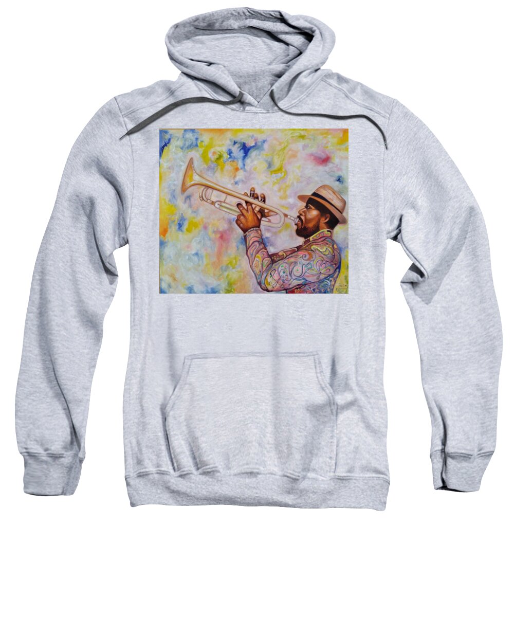 African American Music Art Sweatshirt featuring the painting The Sound of Music by Emery Franklin