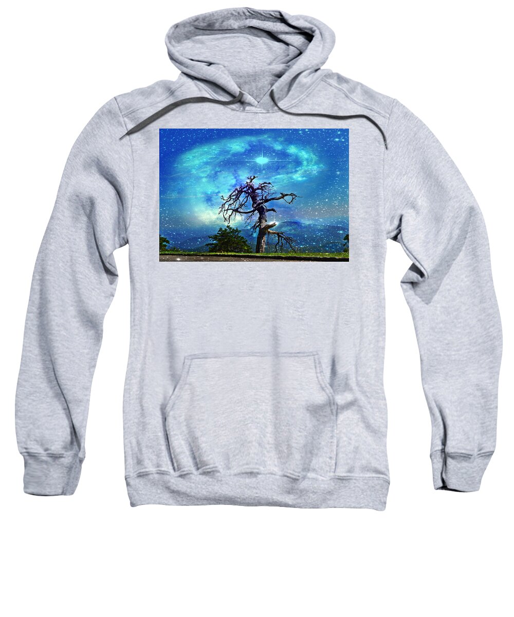 Fantasy Sweatshirt featuring the mixed media The Survivor in the Galaxy by Stacie Siemsen