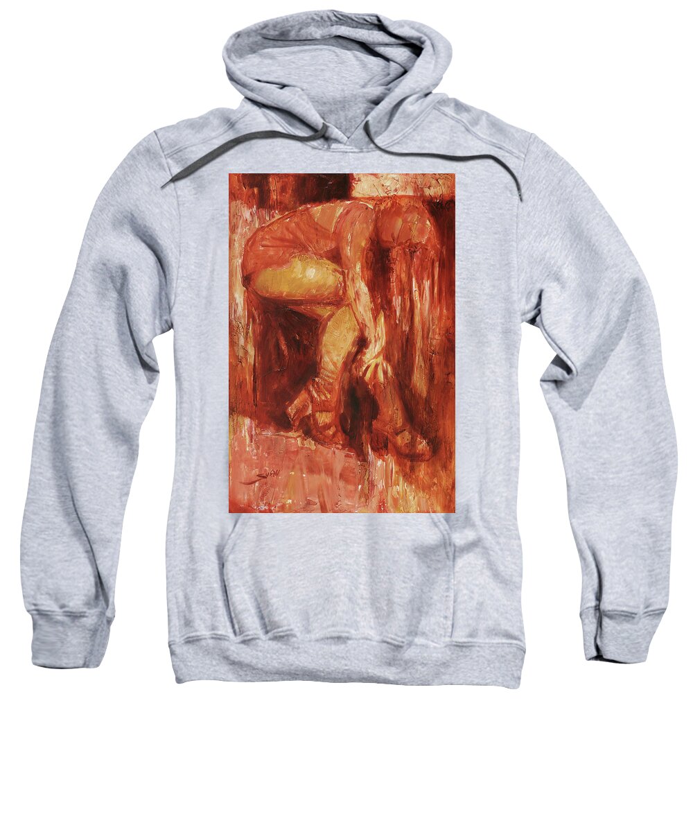 Sexy Sweatshirt featuring the painting Tired and Busy by Sv Bell
