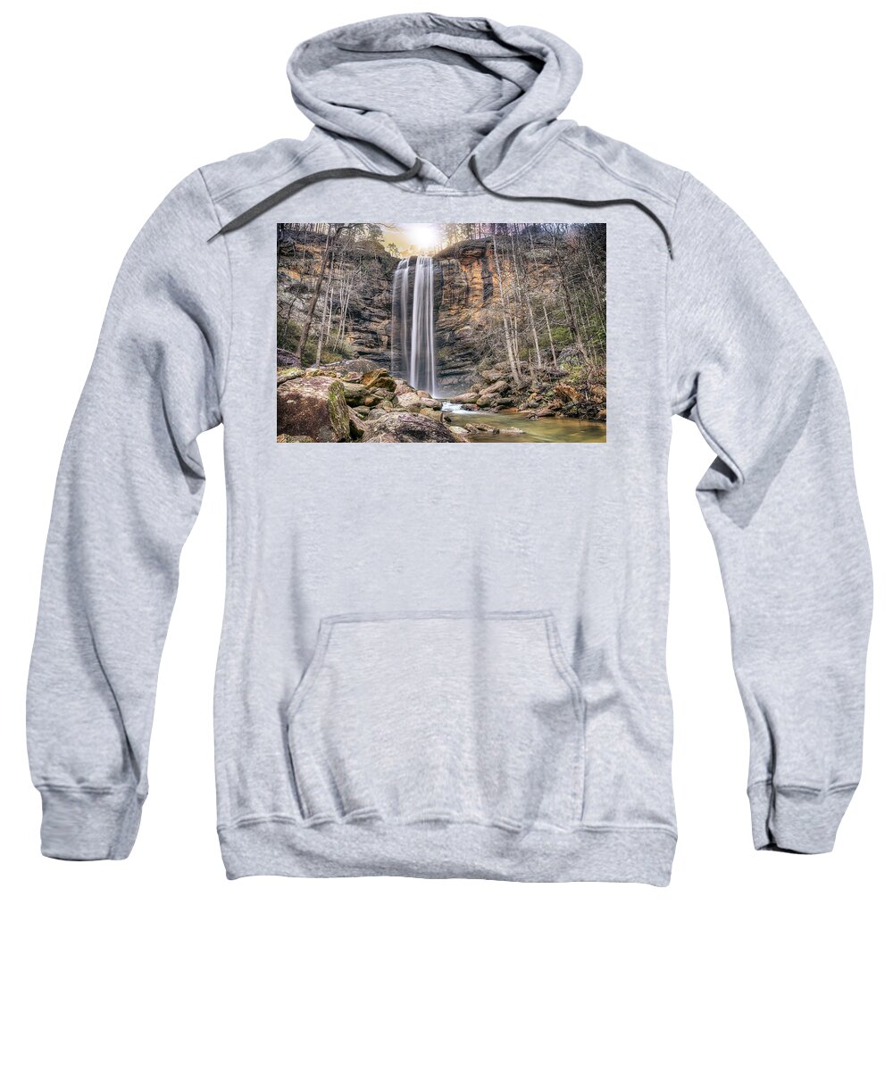 Toccoa Sweatshirt featuring the photograph Toccoa Falls by Anna Rumiantseva