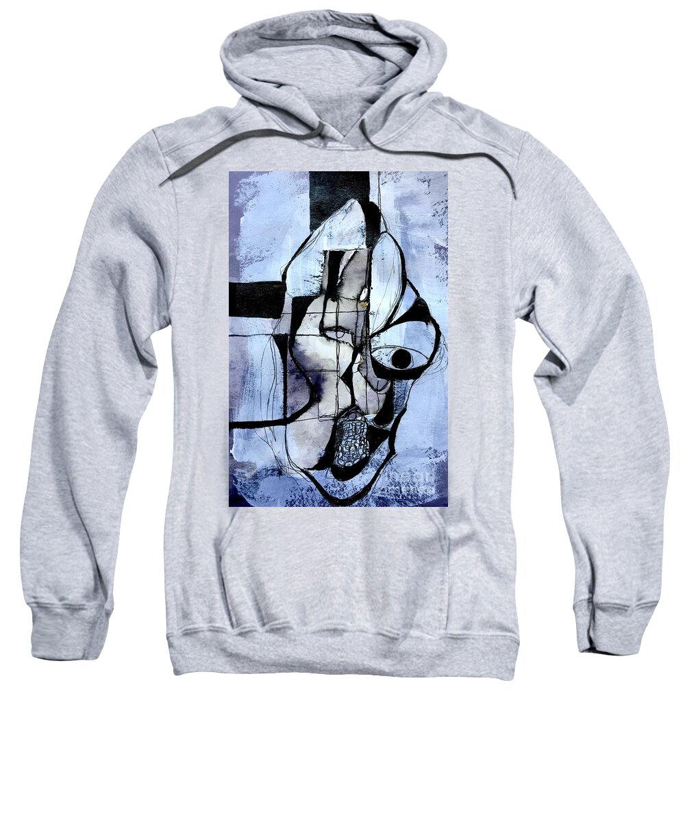 Abstract Art Sweatshirt featuring the drawing Untitled #1 by Jeremiah Ray