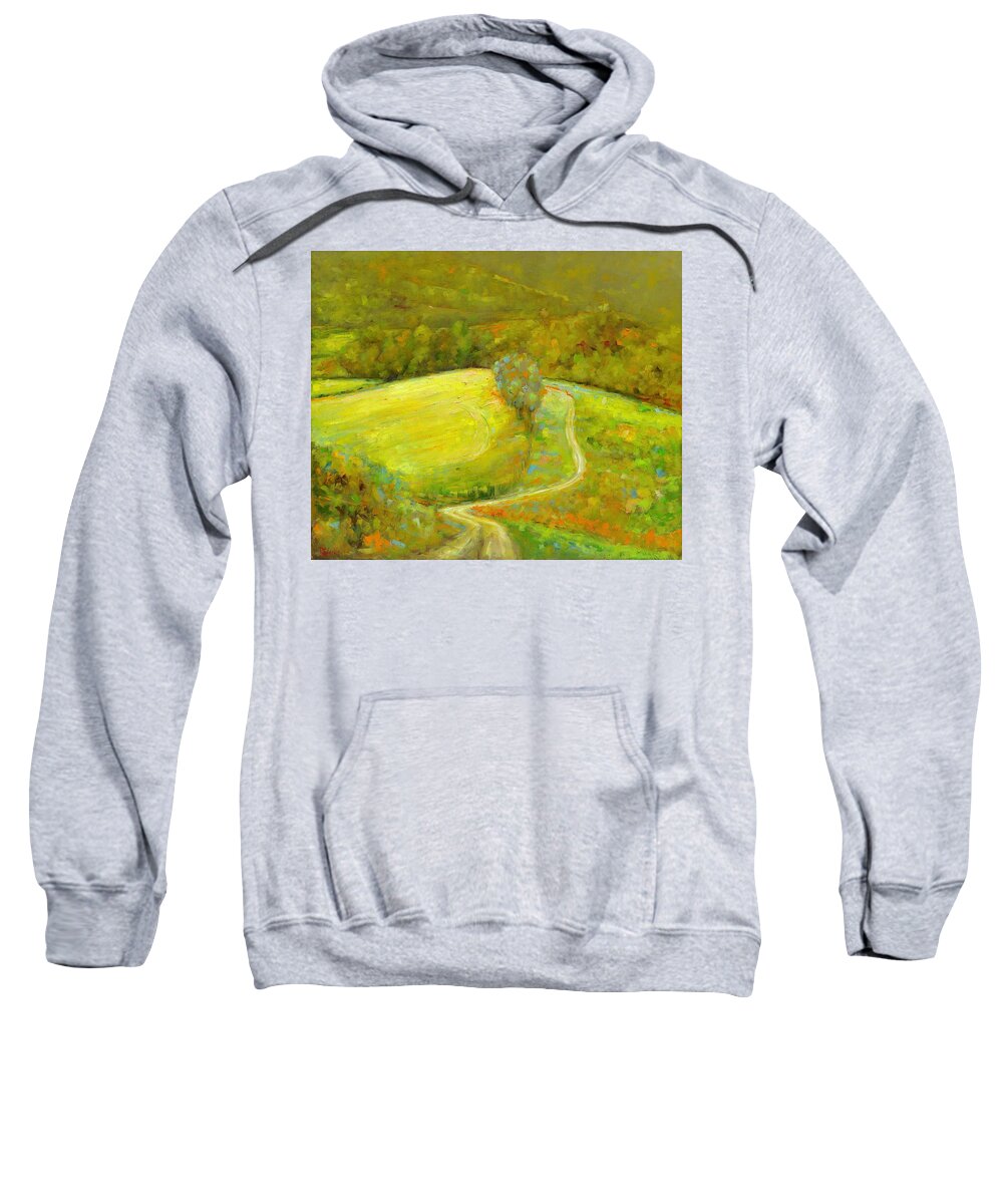 Tracks Sweatshirt featuring the painting Tracks by Roger Clarke
