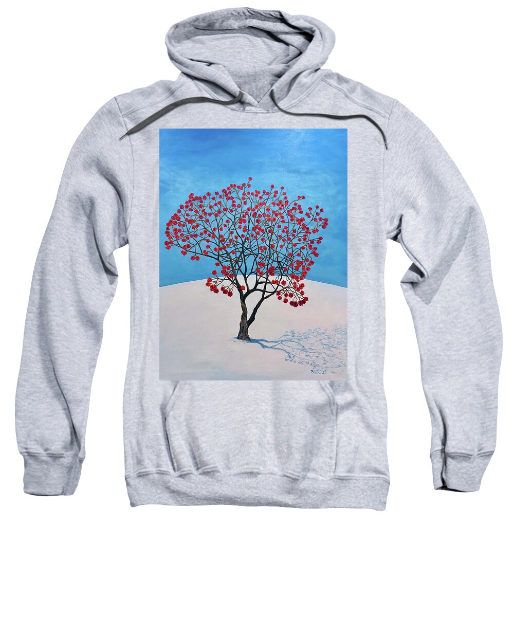 Surrealism Sweatshirt featuring the painting Tree of Roses by Thomas Blood