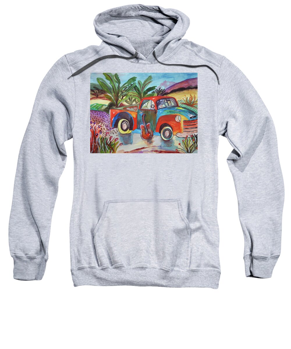 Truck Sweatshirt featuring the painting Truck, My Old Friend by Genevieve Holland