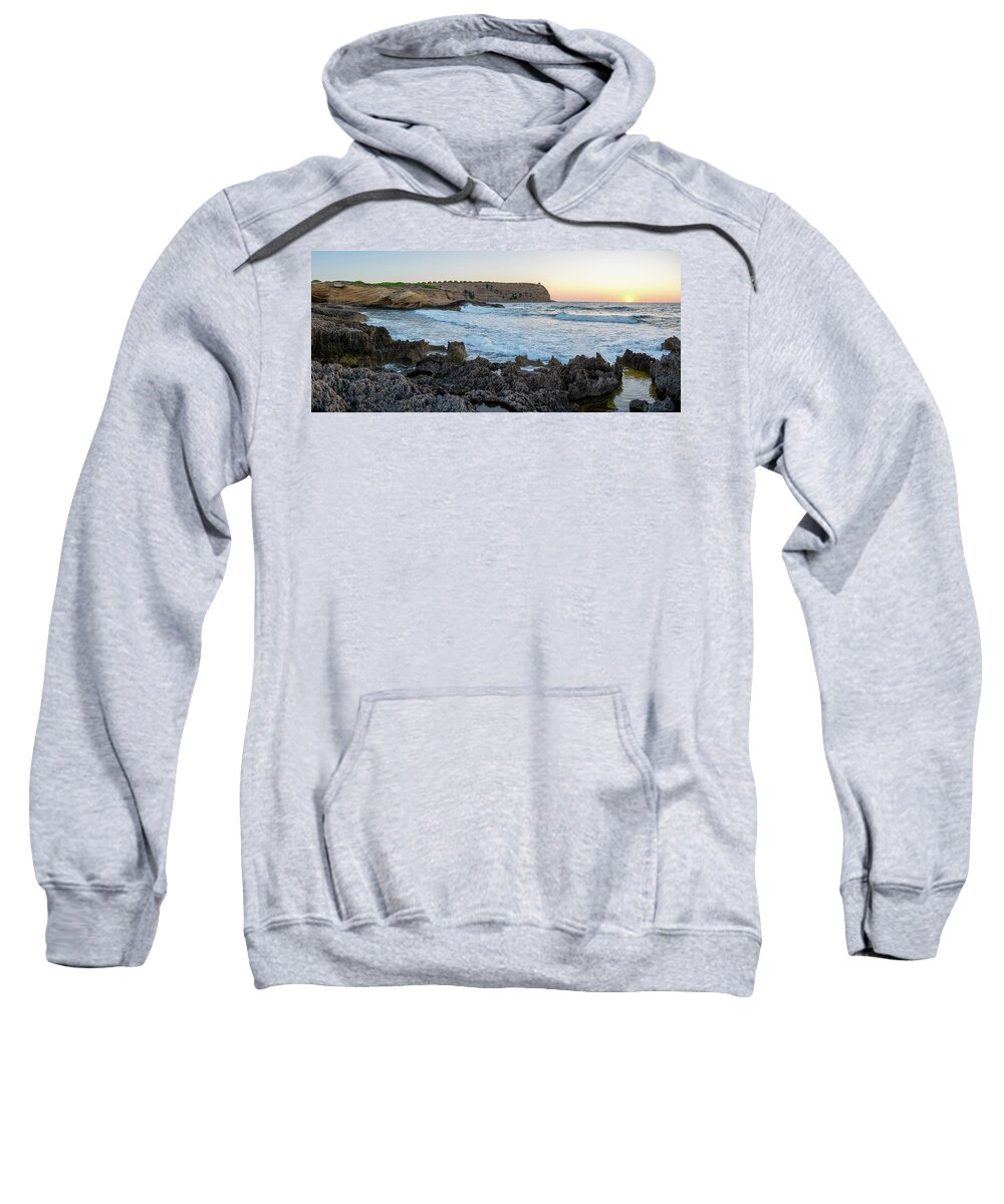 Adventure Sweatshirt featuring the photograph Tumultuous Sunset at Capo Mannu, Sardinia by Benoit Bruchez