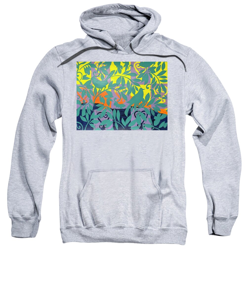  Sweatshirt featuring the painting Turquoise by Clayton Singleton